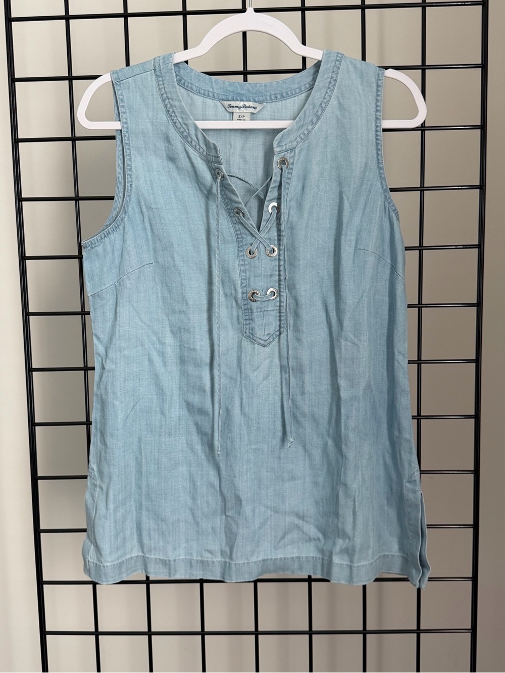 Tommy Bahama Light Blue Lace-Up Sleeveless Tank